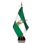 Bandera seda Andalucía con Peana de madera 