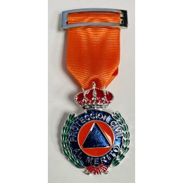 Medalla al Merito de la Protección Civil Dtvo Naranja Plata