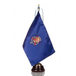 Bandera seda Casa Real con Peana de madera 