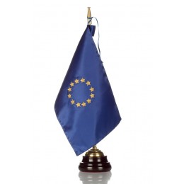 Bandera seda Unión Europea con Peana de madera 