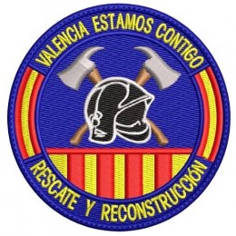 Parche de brazo Bordado Bomberos (Rescate y Reconstrucción)