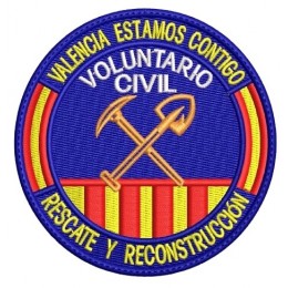 Parche de brazo Bordado Voluntario Civil (Rescate y Reconstrucción)