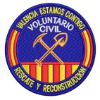 Parche de brazo Bordado Voluntario Civil (Rescate y Reconstrucción)